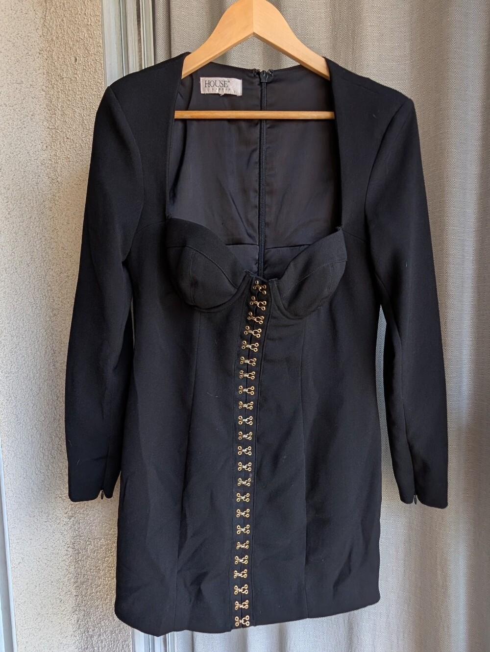 House of CB Black Long Sleeve Mini Dress - Picture 2 of 8
